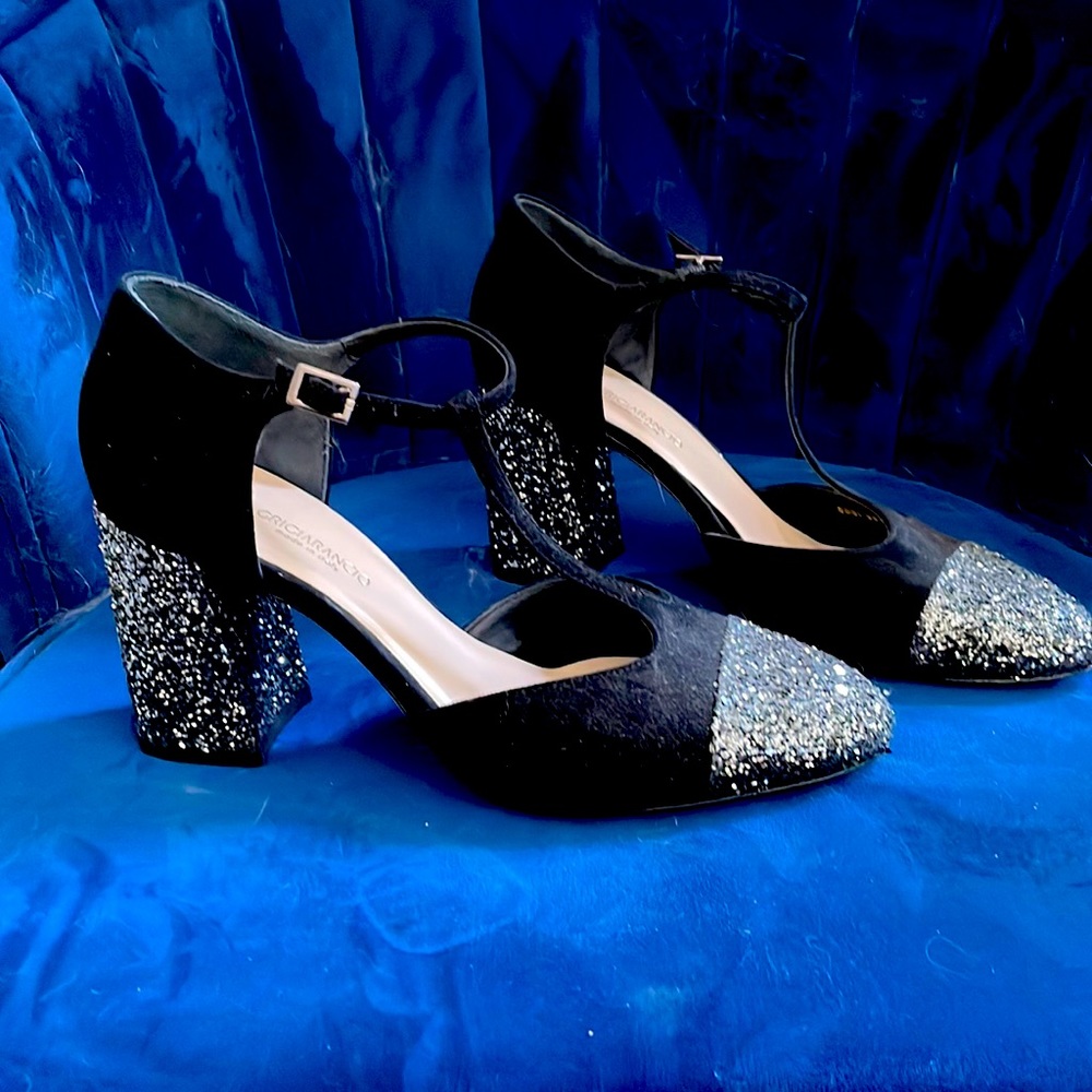 Sparkly 3 inch block heel shoe